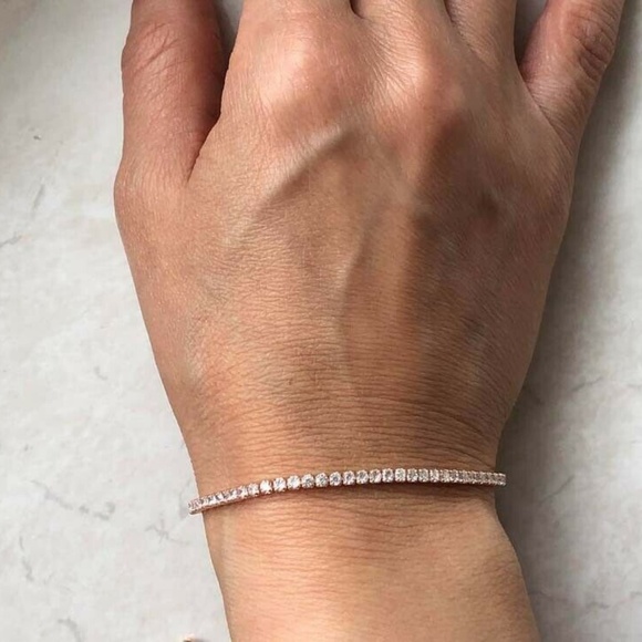 Adjustable Cubic Zirconia Slide Bracelet or Anklet - Picture 5 of 5